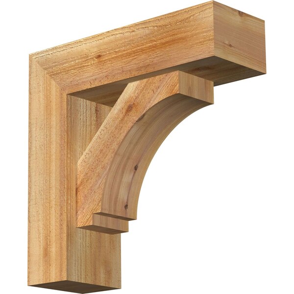 Ekena Millwork Imperial Block Rough Sawn Bracket w/ Offset Brace, Western Red Cedar, 6"W x 18"D x 18"H BKT0604X18X18IMP05RWR - main